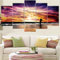 5 teiliges wandbild Meereslandschaft,abstraktes Poster,roter Sonnenuntergangsstrand 5 stück leinwand wandkunst,5 teilig leinwand wanddeko,leinwanddruck 5 teilig bilder wohnzimmer groß,rahmen,100x55