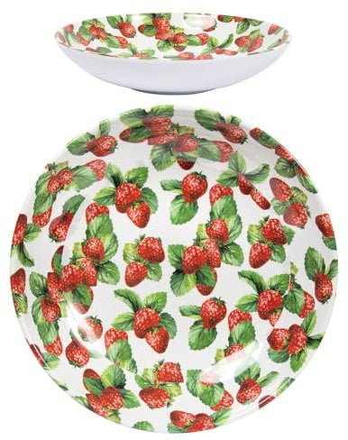 Lesser & Pavey Strawberry Field Food Bowl Dinnerware Patterned Serving Dish Summer Fruit Design