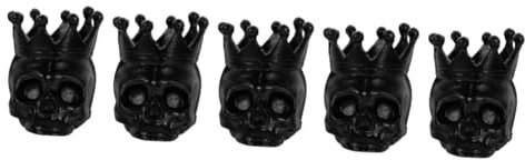 PRETYZOOM 5St Schädelbrenner kerzenhalter Halloween kerzenständer Halloween Leuchter Teelichthalter Schwarze Kerzen blumentopf deko Behälter für Totenkopfkerzen aus Harz