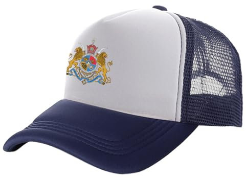 MIATCENRT Vintage Trucker Cap – Iran Imperial Flag Man Baseball Cap Mesh Net Caps, Verstellbare Unisex Dad Hat Für Herren Und Damen, Sommer Outdoor Uv-Schutz Sonnenkappen, Marineblau, Einheitsgröße