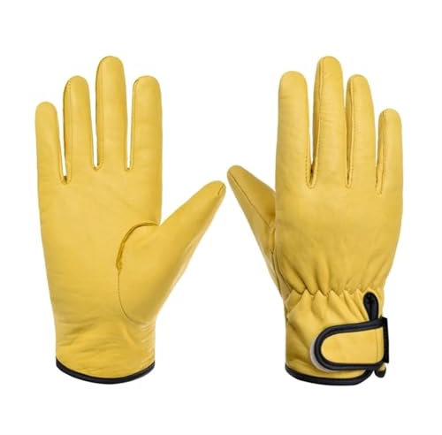 WJIAYAO Gloves Gardening Work Gloves Cleaning Floral Gloves Safety Protective Leather Gloves for Men and Women(XXL)