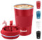 Pameil Thermobecher Kaffeebecher to go 380ml Edelstahl Kaffee-to-go Becher Thermo, Vakuum auslaufsicher Isolierbecher mit Deckel, Autobecher doppelwandig isoliert coffee to go becher (Rot, 1)