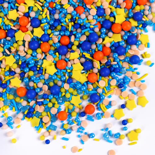 Sujoygar Essbare Streusel 130G, Funkelnde Sterne Streusel für Kuchen, Cupcakes and Plätzchen, Süße Persönlichkeiten Zuckerstreusel für Hochzeiten und Party Kuchendekorationen