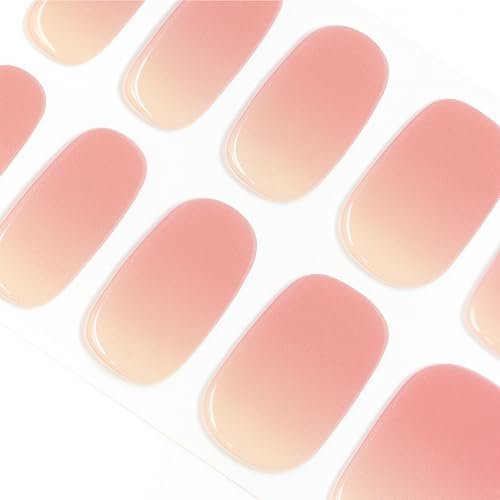 DANNI & TONI Halb ausgehärtete Gel Nagelfolien (Lost Horizon) Rosa Verlauf Nagelset uv Gel Nagelfolie Nageldesign Nagelfolie Selbstklebend Wraps 28 Aufkleber
