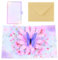 Pop-Up Karte Schmetterlinge auf Blumen, Pop-Up Karte Blumen 3D Schmetterlingskarte, Blumen Grußkarte mit Umschlag Glückwunschkarte zum Geburtstag für Frau, Freundin & Mutter