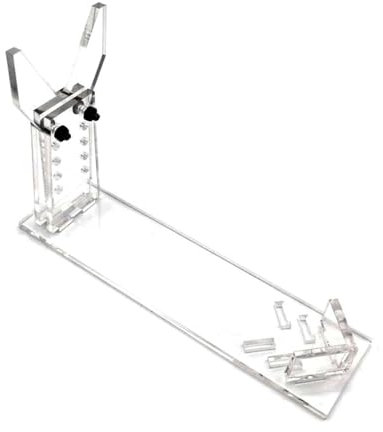 DONGKER Gun Stand Holder,Acrylic Pistol Stand,5 Heights/3 Lengths Adjustable for All Small Pistols 19.5 x 5 x 16 cm(not include Pistols)