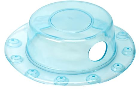 SYF-UN Bathtub Overflow Drain Cover, Adds Inches of Water for Leisure Bath, Strong Suction Cups Seal for Bathtub Stoppers, 6” Diameter Clear (BLUE)