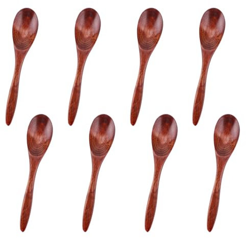 8pcs Small Wooden Spoons, 5.71in Mini Wooden Teaspoons for Honey Spice Wooden Serving Utensils for Cooking Tasting Honey Spoons for Tea Wooden Eating Spoons for Honey Tea Coffee Desserts