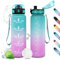 Gourde 1l, Gourde Motivation, Étanche & Réutilisable, Gourde Sport avec Filtre et Marqueur de Temps, sans BPA, Bouteille d'eau pour Enfant, Adulte, Cyclisme, Bureau, l'école, Camping, Sport