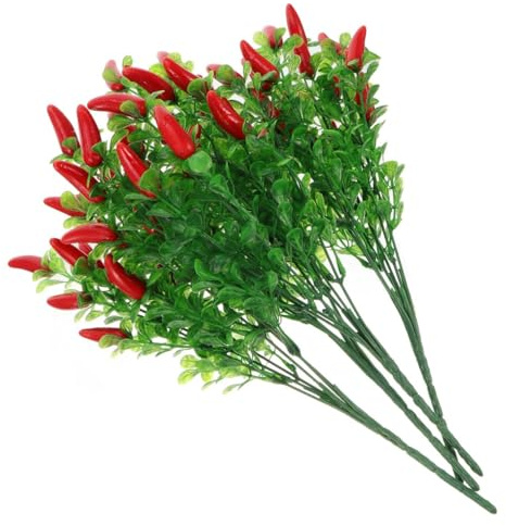 Homoyoyo Chili Bouquet Dekoration 4 Stück Künstliche Paprika Aus Kunststoff Für Kreative Innen- Und Außendekoration Ideal Für Feiertags- Und Veranstaltungsdekorationen