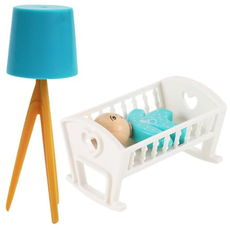 ERINGOGO Lebendige Mini Krippe Puppe Möbel Mini Zubehör Charmante Miniatur Krippe Decor Set