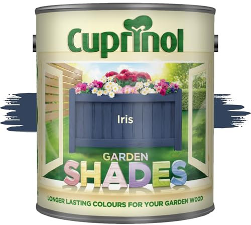 AOC24 Garden Fence Shade Paint - Exterior Wood Paint for Sheds, Fences - Water-Based, Quick Drying 1 Hour - Use on Wood, Terracotta, Stone, Brick - Outdoor Garden (Iris, 1 Liter)