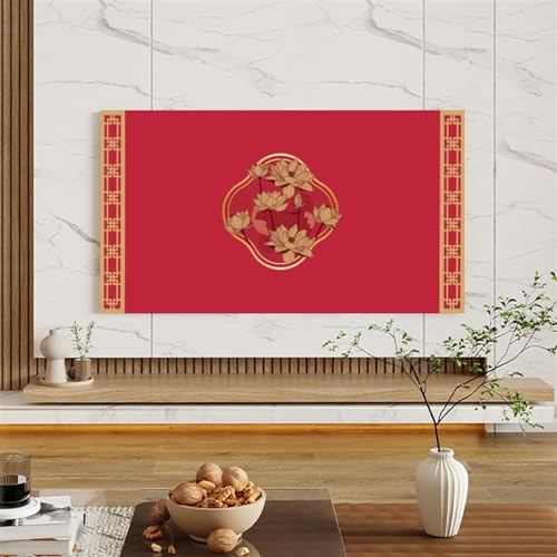 HAGJII Cubierta De TV Y Protector De Pantalla para LCD Led Cubierta Antipolvo para TV Interior Televisor Cubierta para 32-85 Pulgadas Monitor Universal Pintura Decorativa(76-85 Inch,A)