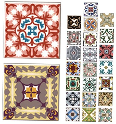 BAZEITFLOW 24stücke Selbstklebende Fliesenaufkleber Im Retro-design Für Küche Und Bad Einfache Anwendung Langlebig Und Dekorativ Für Wandgestaltung Und Renovierung