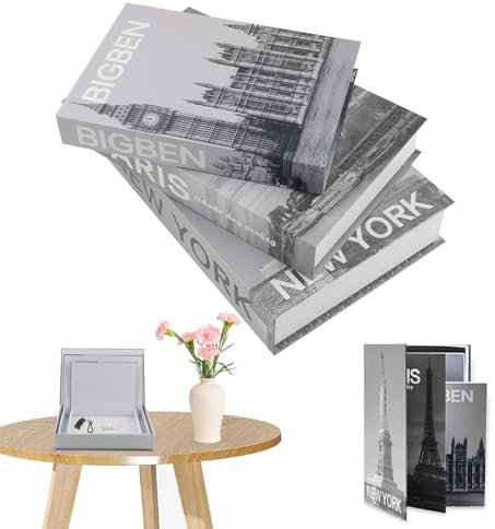 Dekorative Bücher für Heimdekor 3er Set Aufbewahrungsbox Set Fake Books Deko Buch Aufbewahrungs Box Wohnkultur Nesting Buchbox Stapeln Buchattrappe für Wohnkultur, Büro, Wohnzimmer, Regal Deko Display