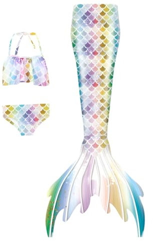 Generisch Juego de reloj digital de mano con estampado, 1 pieza de traje de baño, parte superior e inferior, diseño de cola de pez para piscina, playa, actuación escénica, verano, hombre, manga larga