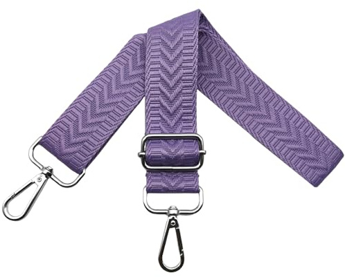 Tracolla per Borsa Donna Regolabile Cinghia Borsa Tracolla di Ricambio, Cintura Spalla Larga 3.8cm con Argento Moschettoni per Ragazza Borsette Accessori, Viola, U14
