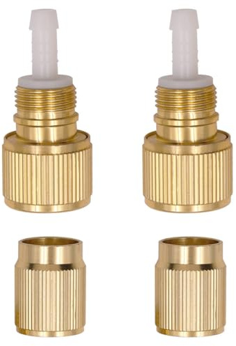 Hoite Lot de 2 connecteurs rapides pour robinet, raccord de tuyau d'arrosage en laiton, kit de réparation extensible pour tuyau d'arrosage