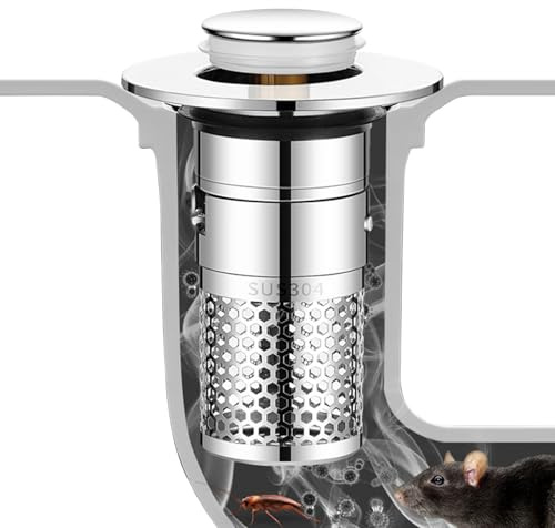 Bouchon Lavabo Salle De Bain, Crépine De Vidange, Filtre À Evier en Acier Inoxydable, Bouchon Baignoire Universel avec Tamis À Cheveux, BouchonEvier Cuisine pour Lavabo Baignoire Cuisine