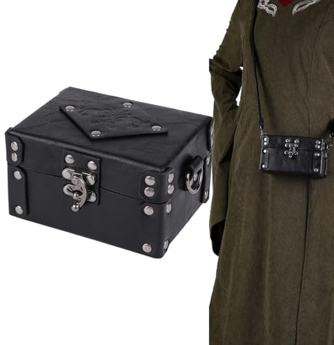 Genérico Tränke mit Flaschen, PU-Leder, 14 x 11 x 8 cm, 12 Flaschen, mittelalterliches Kostüm mit Gurt, für Halloween, Cosplay, Dekoration für Partys und Rolle