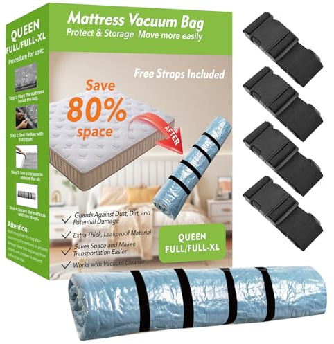 XYYLLL Mattress Compression Bag With Straps Mattress Vacuum Bags Queen/Full/Full-XL Mattress Moving Bag Heavy Duty Mattress Storage Protector Moving Supplies