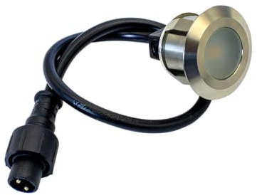 BOLD 2er Set Edelstahl LED Bodeneinbauleuchte für 24V System (inkl. 15 cm PVC-Kabel, IP67, 3000K, Dimmbar mit Bold Controller) | Dimmbare Gartenleuchte mit 3000K Warmweiß, ideal für Wege und Terrassen, inklusive 15 cm PVC-Kabel und M12-Stecker.
