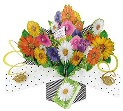 Second Nature Geburtstag Blumen Pop-Up Grußkarte Original 3D Pop up Karten