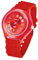 Taffstyle Unisex Armbanduhr Analog Quarz mit Silikon-Armband Metall Sportuhr Damen Herren Uhr Rot