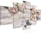 Runa Art - Bilder Engel Blumen 200 x 100 cm 5 Teilig XXL Wanddekoration Design Rosa Grau 005751a