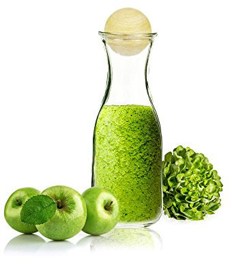 Carafe en verre avec bouchon en bois Carafe à vin Carafe Carafe à eau Carafe à décanter Misura en verre, Verre, Transparent, 1 x Glaskaraffe 270ml