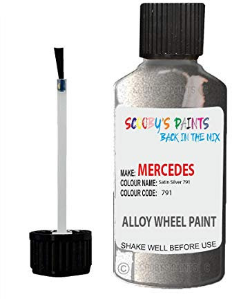 Alloy Wheel Repair Touch up Paint KIT Curbing Scratch CHIP Silver Black Gold (Satin Silver 791 Mercedes)