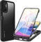 CENHUFO Cover Xiaomi Redmi Note 10 5G / Poco M3 Pro 5G, Custodia Antiurto 360 Gradi con Protezione Schermo Integrata Rugged Doppia Faccia Bumper Transparente Guscio Case Fronte Retro Cover - Nero