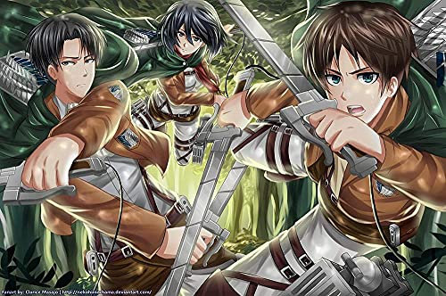 TOSSPER Puzzles für Erwachsene 1000 Teile Anime Attack On Titan Puzzles für Kinder Lernspielzeug Intellektuelles Spiel Geschenk Teens DIY Home Entertainment Spielzeug 38x26cm