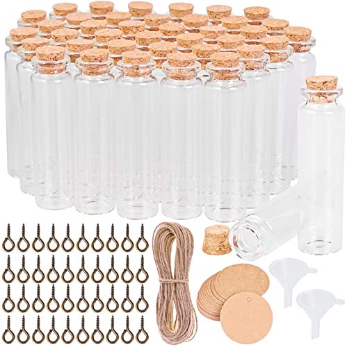 Cieex Reagenzglas mit Korken, 40 x 20 ml Mini Glasflaschen mit Korken, Gewürzgläser klein Hochzeitsdeko Gastgeschenke Deko Weihnachten