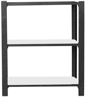 SimonRack Étagère métallique de Rangement, 3 étagères en Bois, Haute capacité Charge 200 kg, 1000 x 900 x 400 mm, Étagère de Bureau, Anthracite/Blanc
