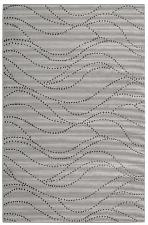 Wecon Home Nachhaltiger Esprit Kurzflorteppich in modernem Design für Wohnzimmer und Schlafzimmer aus 100% recyceltem Material - Selena (160 x 225 cm, grau)