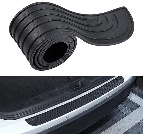 Zocipro Car Rear Bumper Guard, Flexible Rubber Protector Strip, Anti-scratch - Black, 41 x 3.5 Universal Fit for Pickup SUV Truck