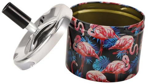 VILLFUL Aschenbecher Aus Edelstahl Flamingo-aschenbecher Rauchlöschaschenbecher Halter Für Räucherofen Schreibtischablage Automatischer Aschenbecher Persönlichkeit Reisen Metall
