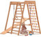 RINAGYM Indoor Spielplatz aus Holz für Kinder - Holz klettergerüst Indoor ab 3 Jahre - Indoor Klettergerüst Kinder kidwood klettergerüst (Classic) (Ohne Lackierung/Ungefärbt/Natur)