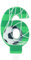 Soccer Number Birthday Candles, Football Birthday Number 6 Candle for Cake, Boys Soccer Theme Birthday Party Decorations, Green Ball 6 Candle Cake Topper Decorations for Boys Men Celebrations Supplies