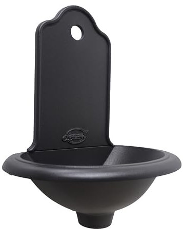 Fonderia Bongiovanni | Fontanella da giardino | Fontana a muro | Modello Ronda| colore antracite ghisa |senza rubinetto | per casa giardino | fontanella da esterno| fontana da giardino esterno