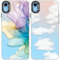 Tedyhulle 2 Stück Handyhülle für iPhone XR, Ästhetische Wolken und Marmor-Muster, Stoßfeste Kratzfeste schützende Handy-Fall für Frauen und Mädchen, Regenbogen irisierend