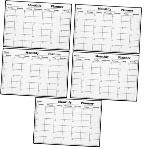 NUOBESTY 5 Piezas Imán de nevera de calendario home organizer tablón de anuncios white board organizadores de nevera limpiar calendario magnético recordatorio de horario magnético suave