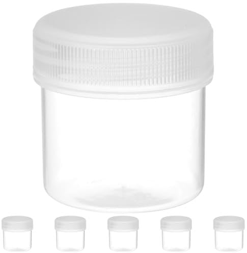 Housoutil 30ml Hdpe Paint Bucket, 6PCS Transparent Leakproof Plastic Paint Storage Containers, Reusable Packing Sub Buckets with Lids