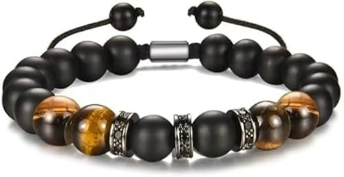 tigerauge armband Men's, obsidian armband, tigerauge Geburtstag Geschenk für Jungen zum Geburtstag， Glücksbringer Geschenk (Zeitgenössisch)