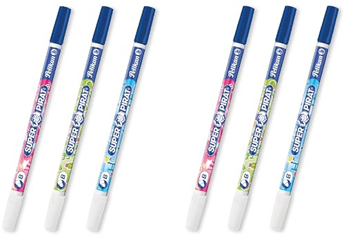 Pelikan Tintenlöscher Super-Pirat 6 Stück, farblich sortiert (Strichstärke B)