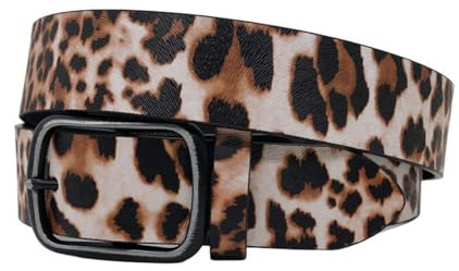 NJDQFA Tiermuster Gürtel Herren Damen, Vintage Western Ledergürtel, Leopardenmuster,Schlangenmuster,Animalprint-Gürtel,Damengürtel Für Jeans Kleider Hosen, Geschenk,Leopard Print a,125CM/49.2''