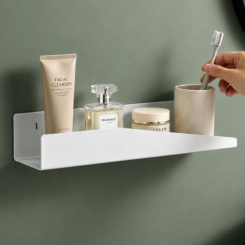 Mai & Mai Duschablage ohne Bohren 50cm, Badezimmerablage Weiß | Duschregal zum Bohren oder Kleben, Badezimmer Organizer, Shampoo Halterung für Dusche und Bad, Reglo-15