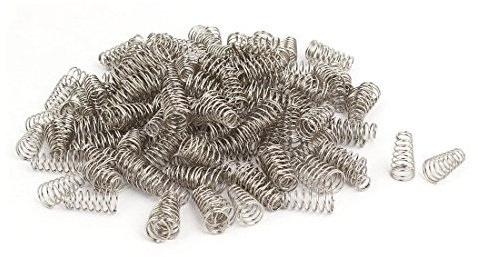 sourcing map 45pcs Ressort de Compression 10mm x 6mm x 19mm métal conique Ton Argent