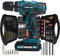 MYLEK 18V Li-ion Cordless Drill Driver Set 131 Piece Combi Accessory Kit - LED Worklight (131 Piece Drill Set & 1 Battery, Blue)